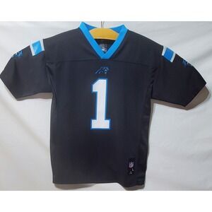 NFL Nike Cam Newton Carolina Panthers Jersey Youth Large Black Blue - VGC